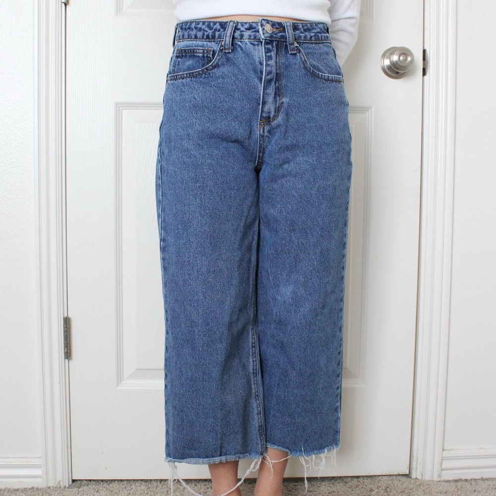 Princess Polly Blue Cropped Jeans